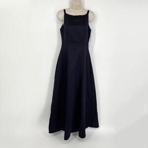 Betsy & Adam by Jaslene NEW High Neck Maxi Dress Gown Sz 6 Ink Flare Skirt Lined